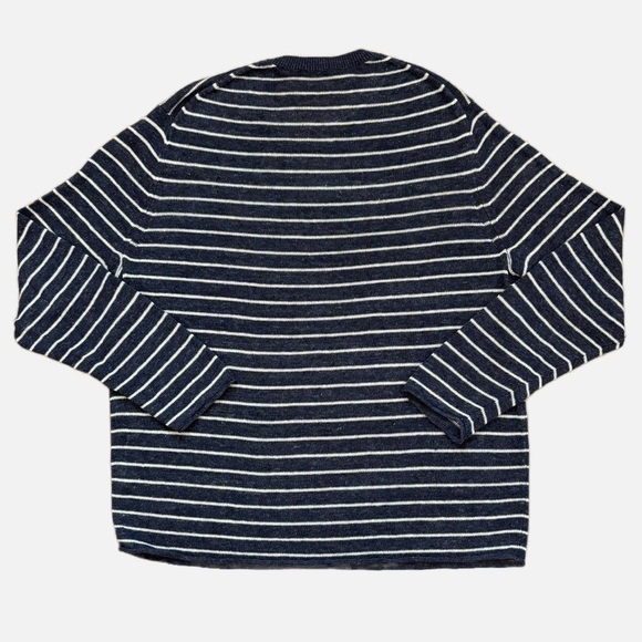 Vince 100% Linen Nautical Striped Long Sleeve Sweater Size Men’s XXL - Picture 3 of 11